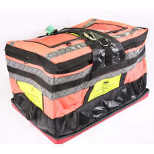 Helicopter load bag featuring 7oz PU nylon, heavy-duty zip, and strong webbing for offshore equipment transport.