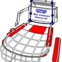 Load image into Gallery viewer, Diagram of a Markusnet MS.02 Boating Man overboard Rescue-net with labeled parts.
